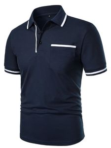 <b>Men's</b> <b>Yellow</b> Half Sleeve <b>for</b> <b>Shirt</b> Solid Color Cotton Pique Knitted Breathable Formal Pocket Regular Fit Front Anti-Wrinkle - Product Image 2