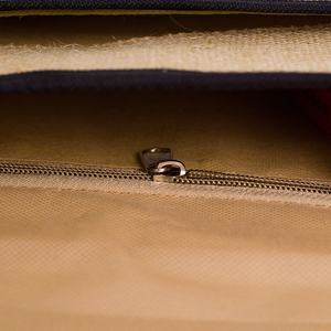 Pochette de documents en jute naturelle écologique avec logo personnalisé, dossier de conférence, pochette zippée, soufflet large, étui de bureau durable - Product Image 5