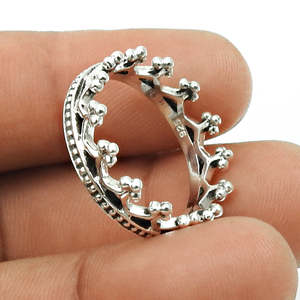 Princess Crown <b>Ring</b> Crafted From 925 Sterling Silver Hypoallergenic Elegant & Light Weight Bohemian <b>Ring</b> For Women & Girls - Product Image 2