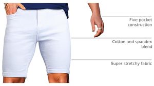 Shorts en jean bleu clair pour homme, taille mi-haute, coupe droite, décontracté, été, respirant, en coton tissé, délavage classique - Product Image 6