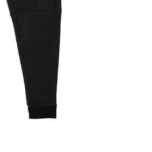 Pantalon de jogging décontracté pour homme en coton noir, fil teint écologique, taille élastique avec cordon de serrage, poids moyen, idéal pour l'hiver - Product Image 2
