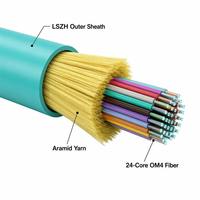 Kabel Serat Optik Drop Multimode OM4 24 Core HEADWAY Indoor dengan Jaket LSZH untuk Kabelan Inti Data Center