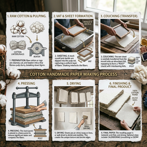 Papel de Algodón A5 de 150 g/m² Hecho a Mano al por Mayor con Bordes Decorados para Arte, Manualidades, Caligrafía, Acuarela, Invitaciones, Proveedor OEM - Product Image 5