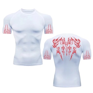 Custom Logo Rashguard Compression Shirt Long Sleeve Moisture Wicking Breathable Fabric for MMA BJJ <b>Surfing</b> Training RashGaurd - Product Image 1