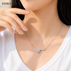 Collier en moissanite de qualité supérieure, élégant, à taille ronde, pour les fiançailles, cadeau, bijoux - Product Image 6