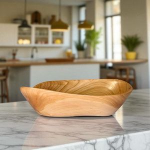 Bol à salade en bois personnalisé, assiette créative en noyer noir japonais, ronde, faite à la main, classique, pour les fêtes, en provenance d'Inde - Product Image 1