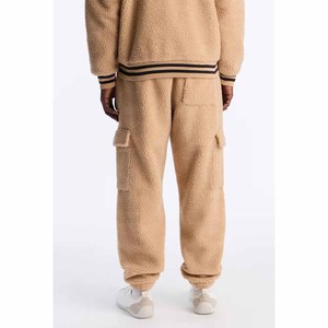 Pantalon de survêtement cargo en molleton pour homme, taille élastique, épais, décontracté, automne, poches latérales, séchage rapide, 100 % coton, cordon de serrage - Product Image 2