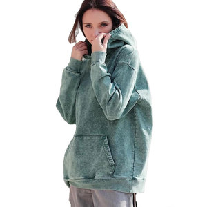 Hoodie Streetwear Vintage de Haute Qualité Effet Délavé à l'Acide, Modèle Basique à Prix Abordable pour Femme, Personnalisable avec Épaules Tombantes - Product Image 6