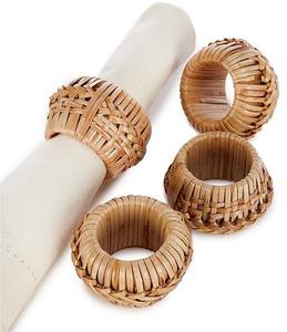 Boho Style Natural Rattan Wicker Napkin Rings Bulk Set Elegant <b>Table</b> Decoration Accessories for Wedding Reception Dinner <b>Party</b> - Product Image 3
