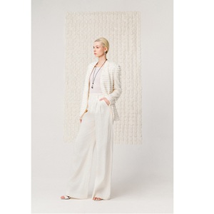 Low MOQ <b>Blazers</b> Pour Femmes SOLVIRE TEXTURE <b>BLAZER</b> Premium Linen ODM Handcrafted Frayed Texture <b>Blazer</b> <b>Set</b> For Women - Product Image 4