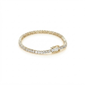 กำไลข้อมือเพชรทรงกลมเจียระไนแบบบริลเลียนท์ ทองคำแท้ 10K 14K 18K เพชรเพาะเลี้ยงในห้องปฏิบัติการ ของขวัญวันครบรอบสำหรับภรรยา พร้อมใบรับรอง IGI เครื่องประดับงานแต่งงาน - Product Image 4