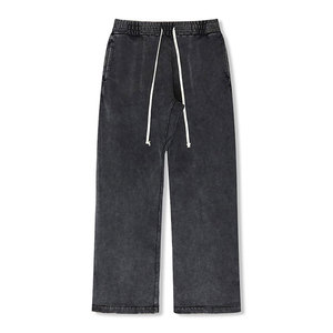 Pantalon en molleton décontracté pour homme, sur mesure, en coton, style streetwear, délavé à l'acide, de qualité supérieure, pour adultes, tendance - Product Image 1