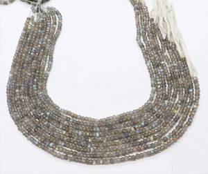 ลูกปัดลาบราดอไรต์ทรงรอนเดลเหลี่ยมเพชรพลอยขนาด 4 มม. สีฟ้าประกายสวยงาม ลูกปัดลาบราดอไรต์ทรงรอนเดลขนาด 12 นิ้ว ลาบราดอไรต์ทรงรอนเดลธรรมชาติ - Product Image 5