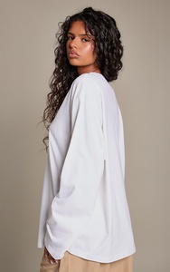 Camiseta de Manga Larga Personalizada al por Mayor para Mujer, Camiseta Informal Premium de Manga Larga con Diseño Personalizado, Ropa de Marca Privada - Product Image 2
