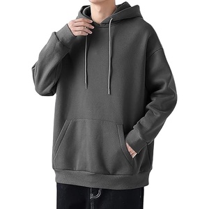 Sweat-shirts pour hommes en polyester/coton, brodés, teints unis, logo personnalisé de haute qualité, coupe ample, respirants, service OEM - Product Image 2