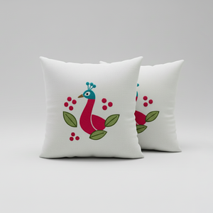 Funda de Cojín Decorativa con Estampado de Ciclo de Pavos Reales, Funda de Almohada de Poliéster Floral para Sofá, Sala de Estar, Decoración de Hotel - Product Image 2