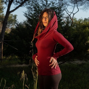 Lightweight Bohemian Long Sleeve Cowl Neck Hoodie <b>Festival</b> <b>Top</b> For Women Everyday Wear Everyday Wear - Product Image 3