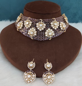 Premium Quality Moissanite Polki And Doublet Stone Choker <b>Necklace</b> Set Perfect For Weddings, Special Occasions, Party Wear - Product Image 1