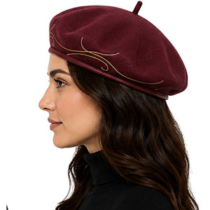 High Quality Wool <b>Beret</b> Hat Unisex Soft Felt Winter Fashion Headwear Elegant Comfortable Casual Lifestyle Accessory - Product Image 3