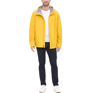 Customized Design Men's Canvas Winter <b>Waterproof</b> Windproof <b>Red</b> Softshell Rain <b>Jacket</b> with Hood and Cotton Lined for Running - Product Image 1