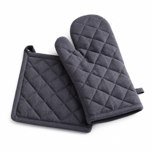 Premium Cotton Oven Mitt and <b>Pot</b> <b>Holder</b> Set | Heat Resistant Quilted Kitchen Gloves for Baking Cooking BBQ Grilling and Kitchen - Product Image 1