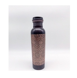 Bouteille en cuivre pur, faite à la main, pour le stockage d'eau ayurvédique, réutilisable, pour la maison, le bureau, les voyages, la salle de sport et l'usage quotidien - Product Image 2