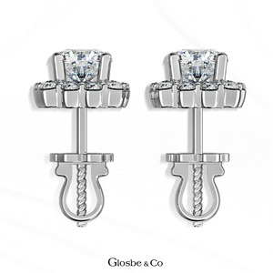 Boucles d'oreilles clous en or jaune/rose/blanc et argent avec diamants Moissanite 6 mm - Certifiées GRA Glosbe & Co OEM ODM Design personnalisé - Product Image 5