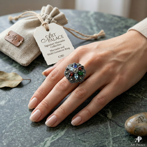 Amethyst Zircon Blue Topaz Lavender <b>CZ</b> High Quality Multi-Stone Sterling Silver Bezel Setting Cute Style <b>Ring</b> for Engagement - Product Image 3