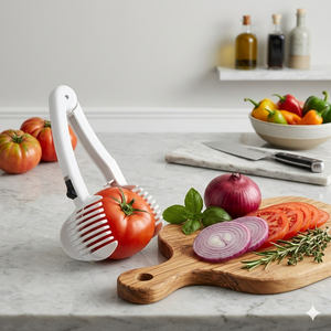 Multi-Function Tomato Slicer Tongs Safe Vegetable Cutting Guide Holder Manual Onion Lemon Slicer <b>Kitchen</b> <b>Gadget</b> - Product Image 3