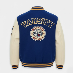 Blouson universitaire vintage de créateur en chenille brodée pour homme, coupe-vent et écologique, nouvelle collection hiver 2026, vente en gros - Product Image 4