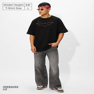 Solid Men's <b>Off</b>-Shoulder Short-Sleeved T-Shirt Boxy Cut Heavy Trendy Brand Size 240g Loose Street Style - Product Image 2