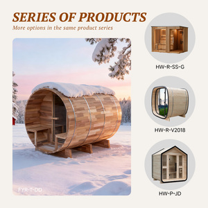 Sauna de Barril para Exteriores de Cedro Rojo Premium, de Varias Piezas, con Certificación ETL, Integración WiFi, para Spa en Casa en América <span class=keywords><strong>del</strong></span> Norte - Product Image 4
