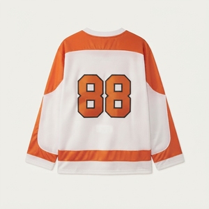 Orange White Half Sleeve Striped Casual <b>Shirt</b> Mens Cotton Printed Back Logo Summer Wear - Product Image 1