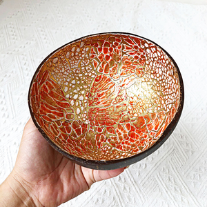 Tazón de coco lacado Vietnam Hanoi en diseños naturales y coloridos perfecto para comidas ecológicas y uso al por mayor - Product Image 3