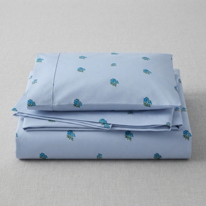 Drap plat en coton brodé 150TC, respirant toutes saisons, pour adultes, motif végétal classique - Product Image 3