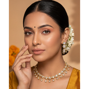 Indian Ethnic Artificial <b>Bridal</b> <b>Jewelry</b> <b>Set</b>-Aarohi Victorian Premium Gold Plated Necklace - Product Image 1