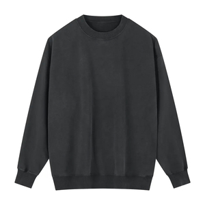 เสื้อสเวตเชิ้ตคอกลมทรงโอเวอร์ไซส์สไตล์วินเทจสำหรับผู้ชายและผู้หญิง ล้างสีแบบแอซิดวอช สตรีทแวร์ พิมพ์โลโก้ตามสั่ง รับผลิตแบบ OEM ODM สีซีดแบบซันเฟด - Product Image 5