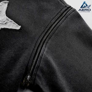 Sweat à capuche zippé pour homme, style vintage, avec broderie personnalisée, manches amovibles, nouveau style. - Product Image 6