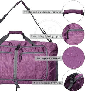 Durable Material Gym Training Nylon Zipper Duffle <b>Bags</b> Lightweight Eco-Friendly Foldable Adjustable Strap Men's Hot Sale Made - Product Image 5