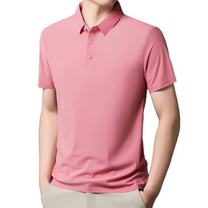 Polo de Manga Corta Tejido para Hombre, Color Beige, Diseño con Botones, Corte Regular Informal, Fabricación OEM ODM 2026 - Product Image 2