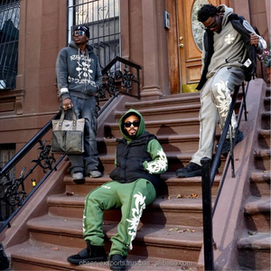 Conjunto de Sudadera con Capucha y Pantalones Deportivos de Algodón Grueso de Invierno de Alta Calidad, Lavado Ácido, Decolorado al Sol, con Bordado, Unisex - Product Image 5