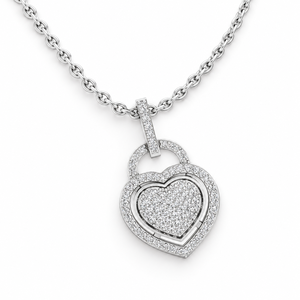 Colgante de Plata de Ley 925 con Incrustaciones de Moissanita en Forma de Corazón, Regalo para Mujer - Product Image 1