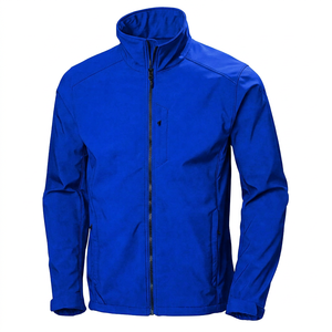Men's Black Fleece Jacket Windproof Zipper Front Stand Collar Casual Autumn Wear Regular Fit Polyester - Product Image 2