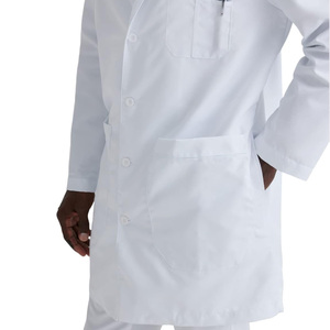 Bata de laboratorio profesional para hombre, de color liso y en varios tamaños, de algodón, para uso médico, para doctor, para laboratorio, en venta. - Product Image 6