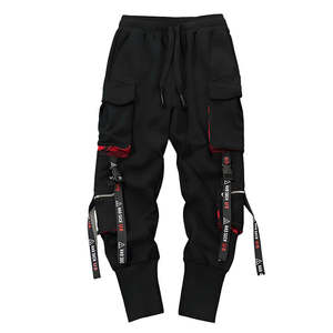 Streetwear Techwear Cargo Pants Men Tactical Joggers Hip Hop Multi Pocket Ribbon Straps <b>Harem</b> <b>Trousers</b> Black Cyberpunk Style - Product Image 1