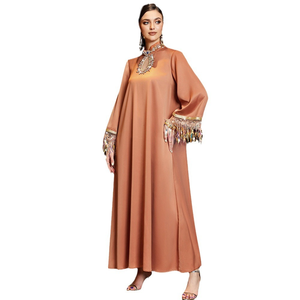 AN10850 Luxury Dubai Abaya Women Muslim Dress Embroidered Beaded <b>Kaftan</b> Long Sleeve Wedding Fashion Wholesale - Product Image 5