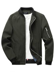 Veste pour homme avec logo personnalisé, imperméable et coupe-vent, à manches longues, veste décontractée, veste bomber pour homme - Product Image 4