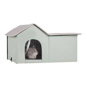 Cuccia Pieghevole per Gatti in Tessuto Oxford 600D con Funzione Riscaldante, Temperatura Regolabile e Timer, Casetta per Gatti da Esterno - Product Image 5