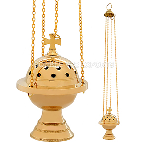 Encensoir d'église en laiton à vendre |   Brûleur d'encens suspendu - DOUBLE VEE EXPORTS - Product Image 2