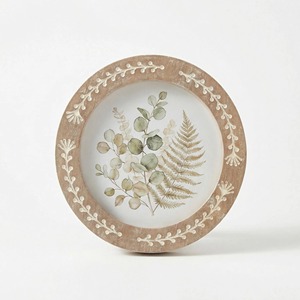 Decoración Personalizada para Sala de Estar, Marco Redondo de Madera, Arte Floral, Decoración de Mesa - Product Image 1